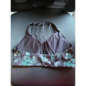 All in Motion black/green pattern sports bra size S. Removable pads